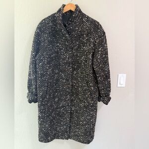 W by Worth Wool Blend Speckled Coat Black Brown Size L